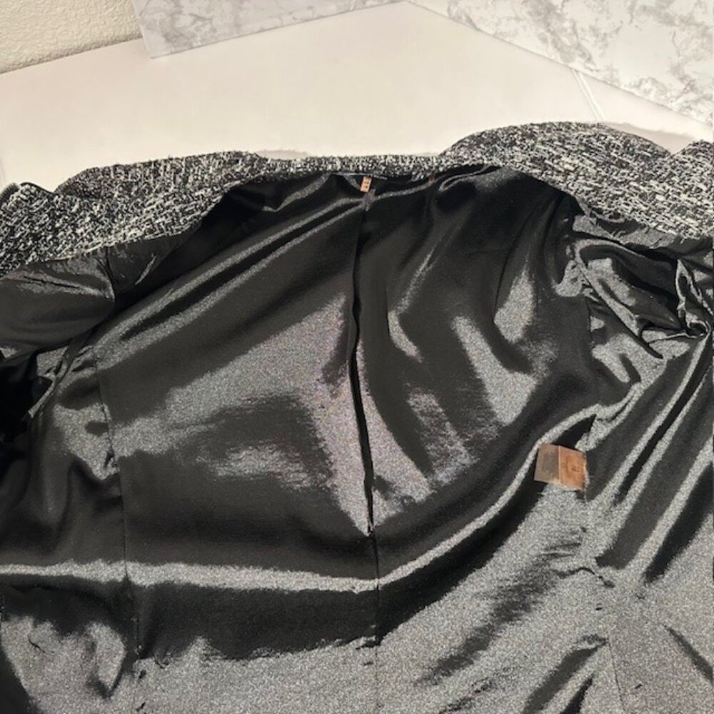 Elie Tahari Nordstrom Textured Tweed Zip‑Up Jacket Size 6 Lined $398 MSRP - Picture 7 of 11